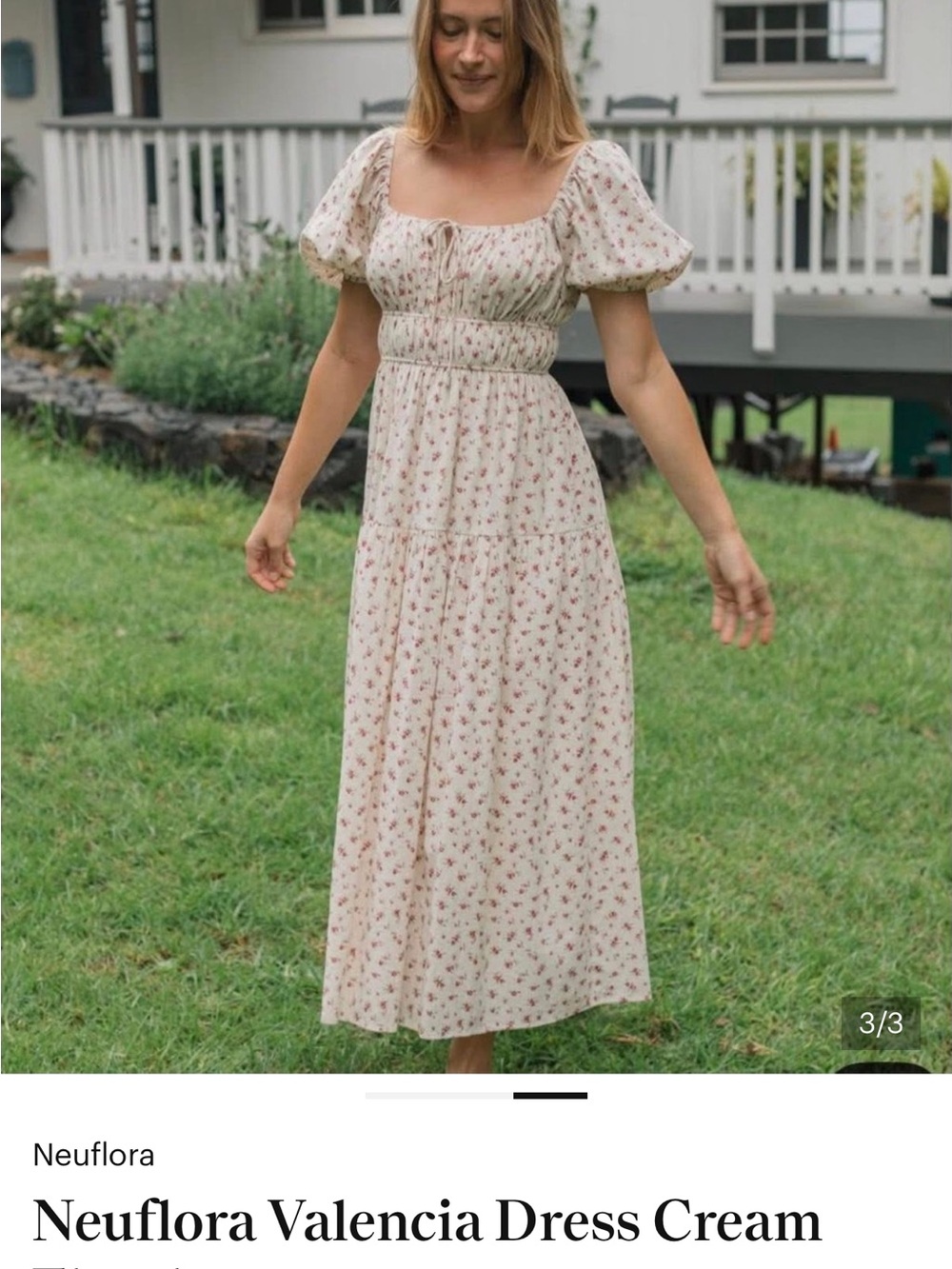 NWT! Neuflora Valencia Cream Floral Maxi Dress